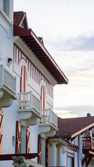 Sunset over a beautiful french house in Biarritz