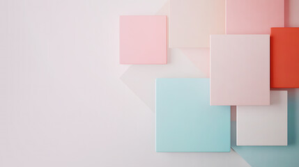 Fototapeta premium Abstract pastel geometric background with copy space.