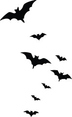 Naklejka premium Bat cartoon silhouette. vampire animal sign and symbol. Halloween vector illustration