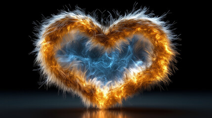 Fiery Heart with Ethereal Blue Core