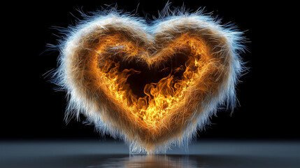 Glowing furry heart