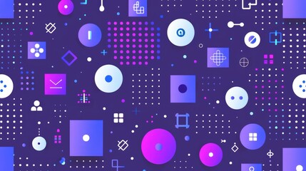 Abstract Geometric Pattern: Vibrant Purple and Pink Design