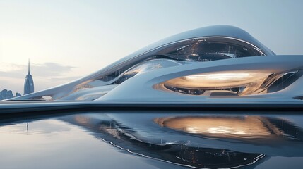 Futuristic Architecture by the Water: A Modern Masterpiece