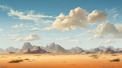A photo of an oil painting of a serene desert
