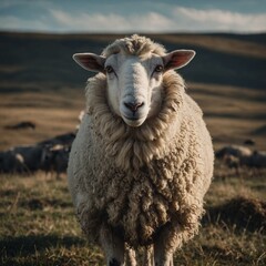 Obraz premium A sheep standing confidently with a proud posture.