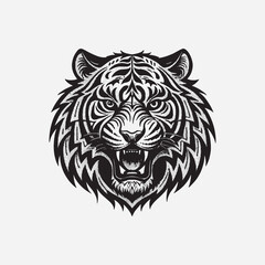Discover a stunning tiger head silhouette design, perfect for logos, apparel, tattoos, and digital projects. High-quality, versatile vector art for bold and creative statements.
