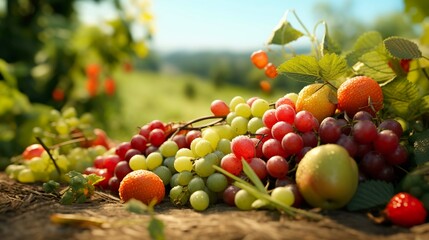 A photo of organically grown fruits in a field