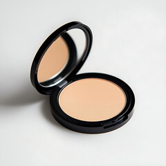 Photo of an open powder compact with a mirror