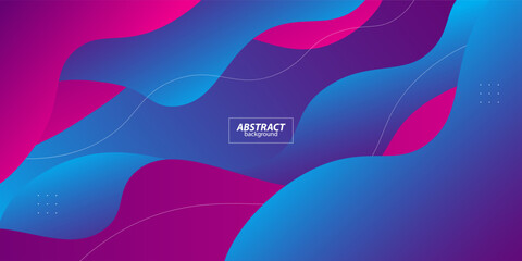 Modern colorful purple and blue geometric business banner design. Creative banner design with wave shape as template. Simple horizontal banner. Vector Eps10