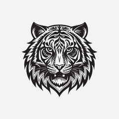 Discover a stunning tiger head silhouette design, perfect for logos, apparel, tattoos, and digital projects. High-quality, versatile vector art for bold and creative statements.
