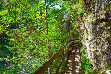 Wanderweg in der Bürser Schlucht in Bürs, Bürserberg und Brand im Bezirk Bludenz in Vorarlberg 