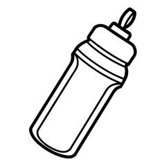 Sleek and Minimal Water Bottle Line Art