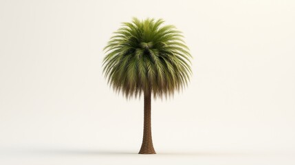 Obraz premium A stylized palm tree with lush green fronds against a light background.