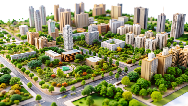 aerial view of the city