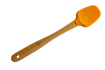 Serving Spatula. Orange Bamboo Silicone Spatula