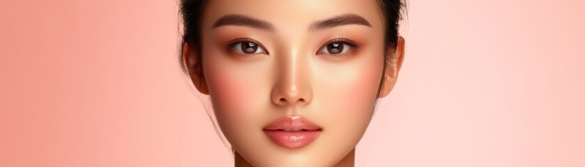 Fototapeta premium Stylish woman posing against vibrant pink backdrop in fashion photoshoot