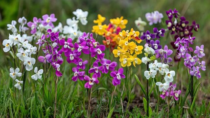 Obraz premium Exotic wild orchids in various colors thriving in their natural habitat deep in Thailand's countryside.
