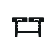 Coffee table icon represents functionality and home decor, perfect for interior design, furniture illustrations, and living room themes.