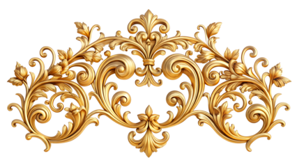 golden ornament on white background