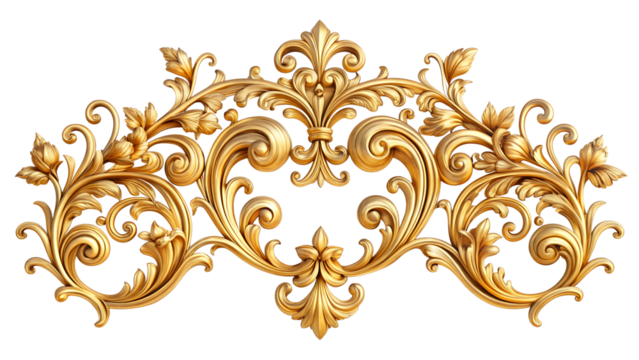 golden ornament on white background