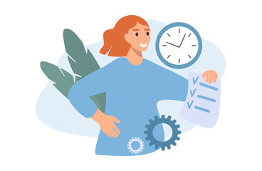 vector illustration in a flat style on the theme of planning