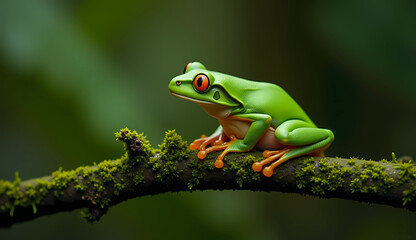 Obraz premium green tree frog in the wild 