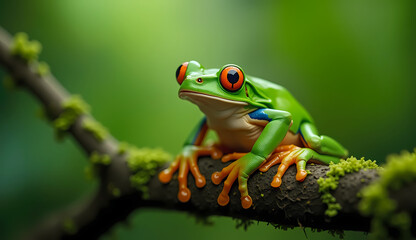 Obraz premium green tree frog in the wild 