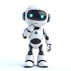 futuristic AI robot thinking adorable
