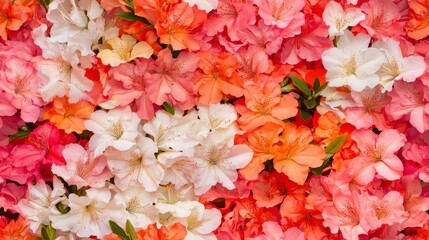 Vibrant Azalea Blossom Pattern, a lively design showcasing detailed azaleas in bright spring hues, perfect for textiles and wallpapers
