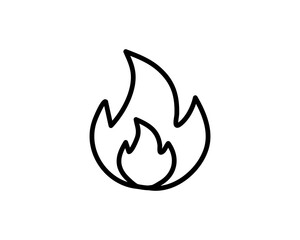 Simple yet striking line art illustration of a flame. Perfect for websites, apps, or presentations needing a bold visual element representing heat, energy, or passion.