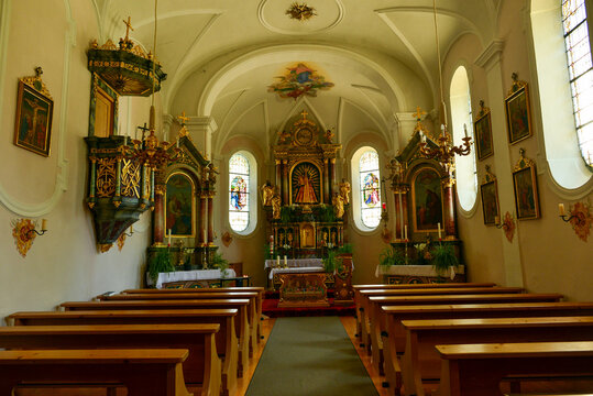 Innenansicht der Wallfahrtskirche Maria Schnee in Bschlabs , Tirol (&Ouml;sterreich)