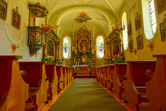 Innenansicht der Wallfahrtskirche Maria Schnee in Bschlabs , Tirol (&Ouml;sterreich)