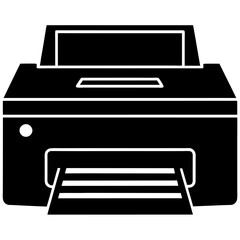 Photocopier machine silhouette vector icon illustration , machine on white background