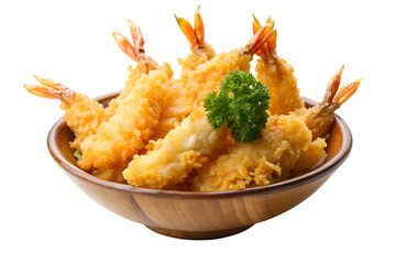 fried shrimps with lemon and parsley