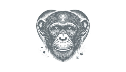chimpanzee vector  | chimpanzee illustration | chimpanzee silhouette | chimpanzee tattoo | chimpanzee engraving | chimpanzee drawing	