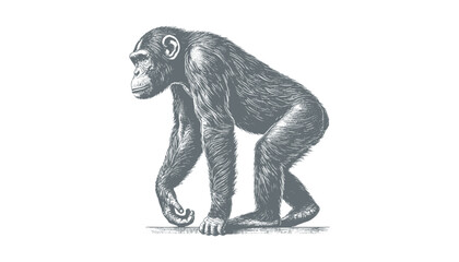 chimpanzee vector  | chimpanzee illustration | chimpanzee silhouette | chimpanzee tattoo | chimpanzee engraving | chimpanzee drawing	