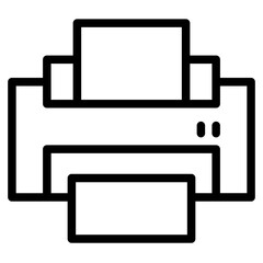 Office Print Work Line Icon
