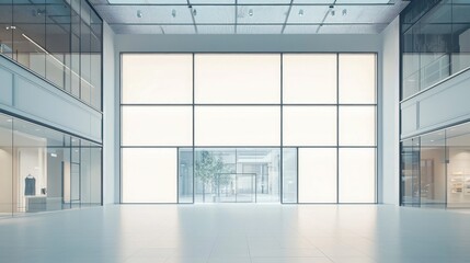 Fototapeta premium Modern Office Building Interior: Spacious Lobby Design