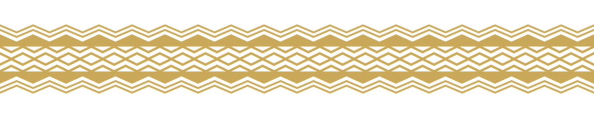 Gold ethnic border ornament. Geometric ethnic oriental seamless pattern. Stripe vector illustration. Native American Mexican African Indian tribal. Design border, textile, fabric, clothing, carpet.