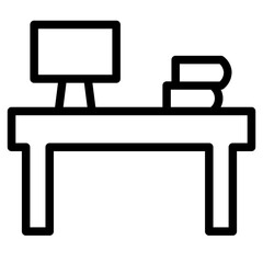 Work Space Office Line Icon