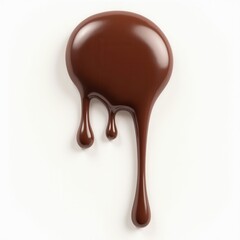 Obraz premium Melted Brown Chocolate Dripping On Transparent Background, With Clipping Path 3D Illustration. Stock Illustration