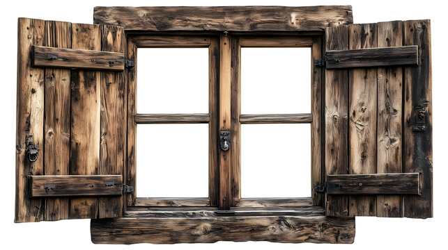 Vintage wooden window open
