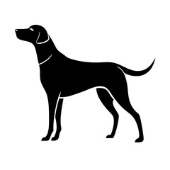 A simple and approachable standing dog icon, perfect for pet branding, animal care services, and graphic design projects.