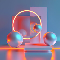 Ultra HD background of metallic glossy vibrant colorful geometric background