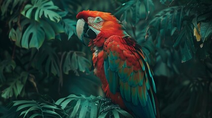 Fototapeta premium A photo of a macaw with vibrant plumage.