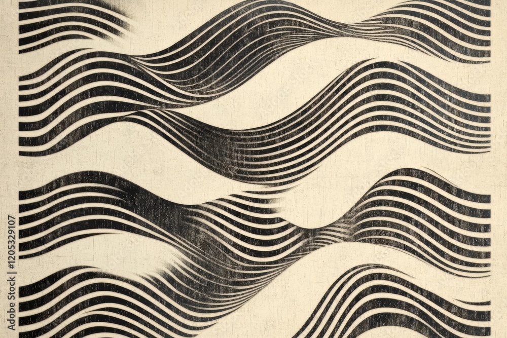 Fototapete dynamic black and white wave patterns create a visually engaging design for modern decor and artisti