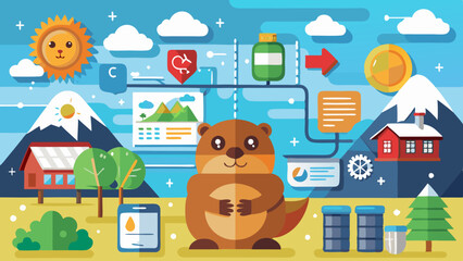 Fototapeta premium AI Generated: Groundhog Day Weather Predictions vs Seasonal Statistics Infographic with Icons