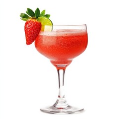 A fruity and refreshing Strawberry Daiquiri cocktail with rum, fresh strawberries, lime juice