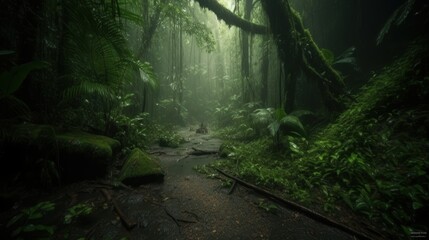 Misty Rainforest Path