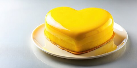 Indulge in this heart-shaped yellow glaze cake; a sweet treat, perfectly photographed.  Recipe included!